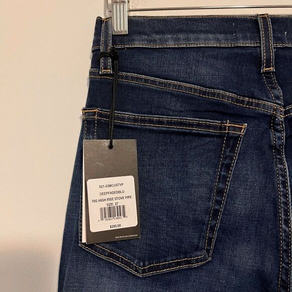 RE/DONE 70s High Rise Jeans Stove Pipe Straight Button Fly NEW Size 27 - Picture 8 of 11